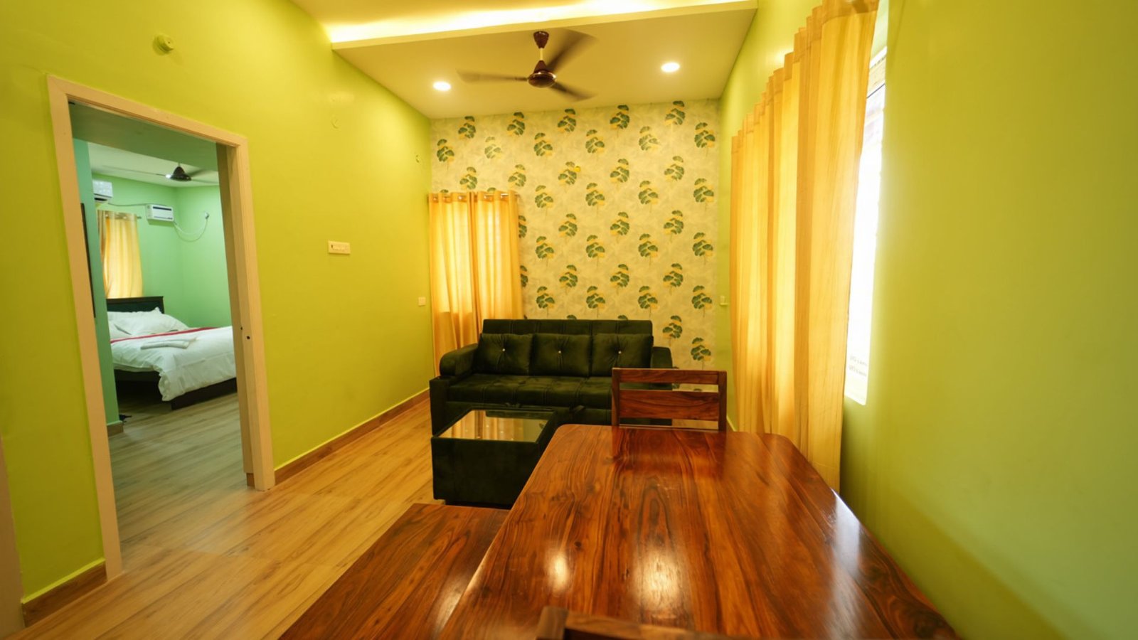 Lounge corner opening to the bedroom